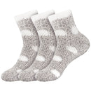 grey fuzzy polka dot socks