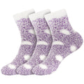 deep purple fuzzy polka dot socks