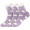 deep purple fuzzy polka dot socks