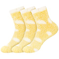 yellow fuzzy polka dot socks