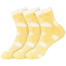 yellow fuzzy polka dot socks
