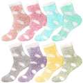8 pairs of fuzzy polka dot socks