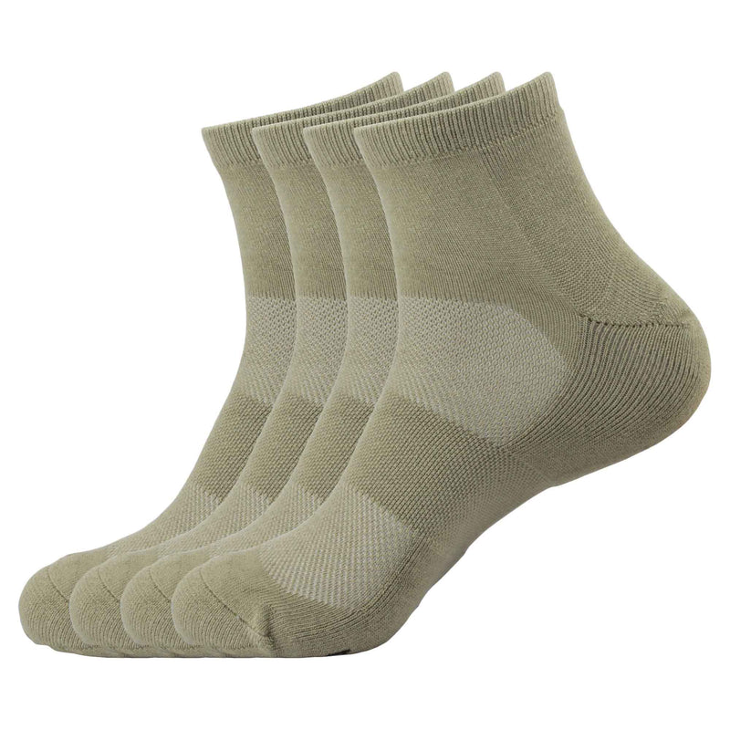 Unisex Quarter Bamboo Athletic Socks: 4 Pairs