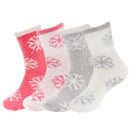 Women's M/L/XL Super Soft Warm Cozy Fuzzy Snowflake Home Socks - 4 Pair