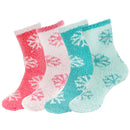 Women's M/L/XL Super Soft Warm Cozy Fuzzy Snowflake Home Socks - 4 Pair