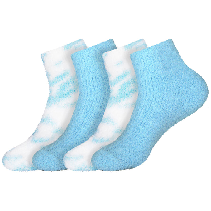 Women's Fuzzy Warm Fluffy Tie-Dye Colorful Ankle Socks