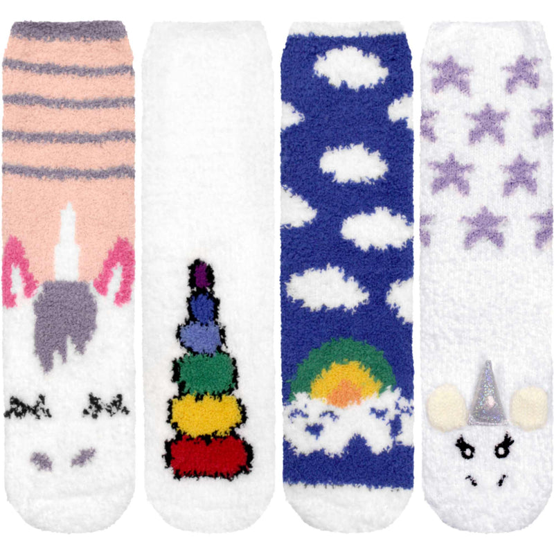 Women's Soft Warm Fuzzy Furry Cozy Unicorn Series Crew Socks, Assortments