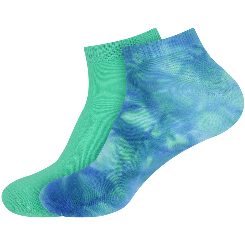 Women's Bamboo Tie Dye Ankle Socks, 2 Pairs