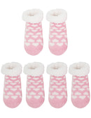 fuzzy thermal baby sock 3 pack pink hearts