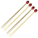 BambooMN bamboo brown ball double skewer picks bead 3.5"