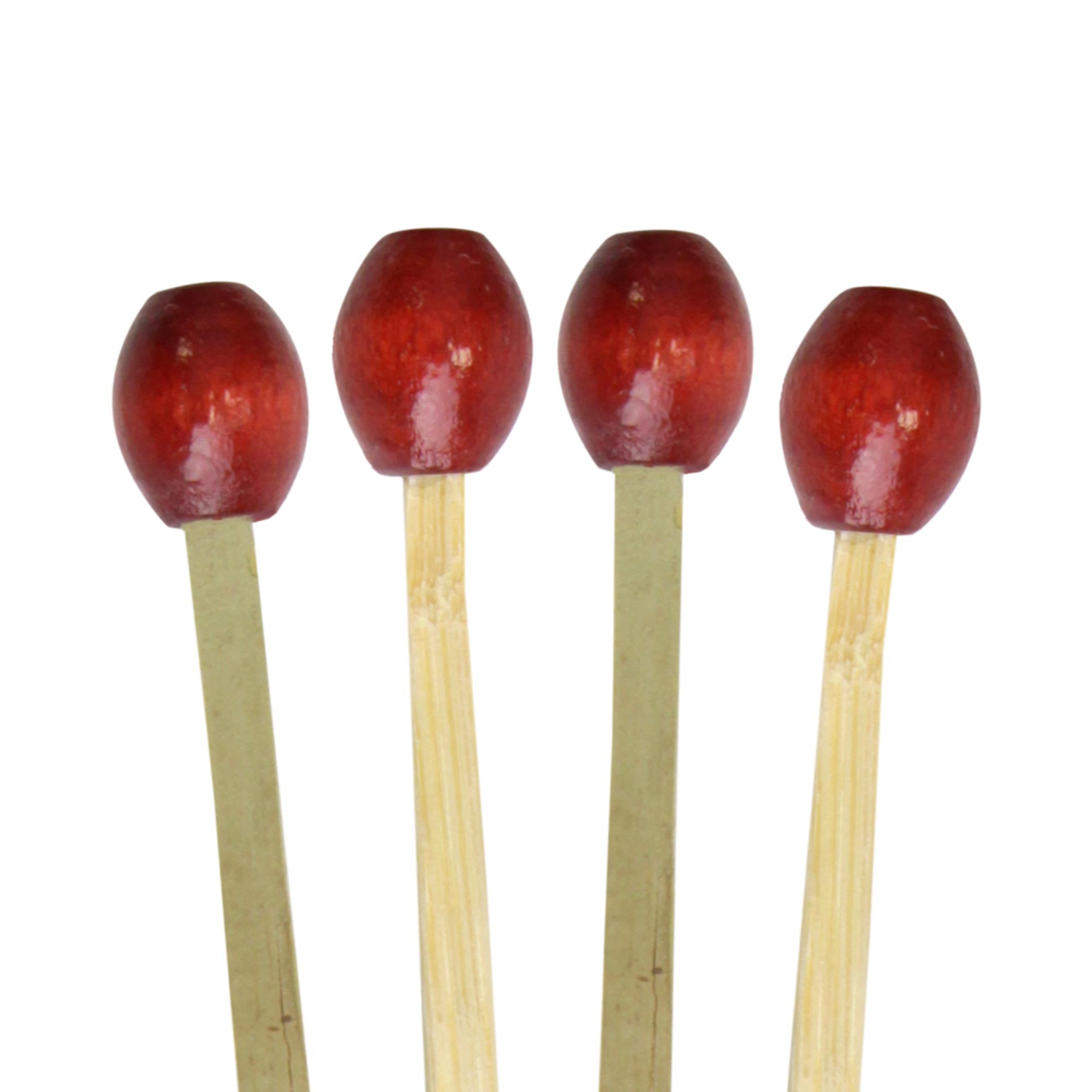 BambooMN bamboo brown ball double skewer picks bead tops