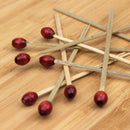 BambooMN bamboo brown ball double skewer picks bead cutting board
