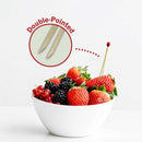 BambooMN bamboo brown ball double pointed skewer picks bead strawberries white bowl