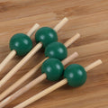 bamboo ball picks colors assorted toppers stick skewer food appetizer drink cocktail green