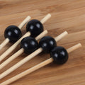 bamboo ball picks colors assorted toppers stick skewer food appetizer drink cocktail black