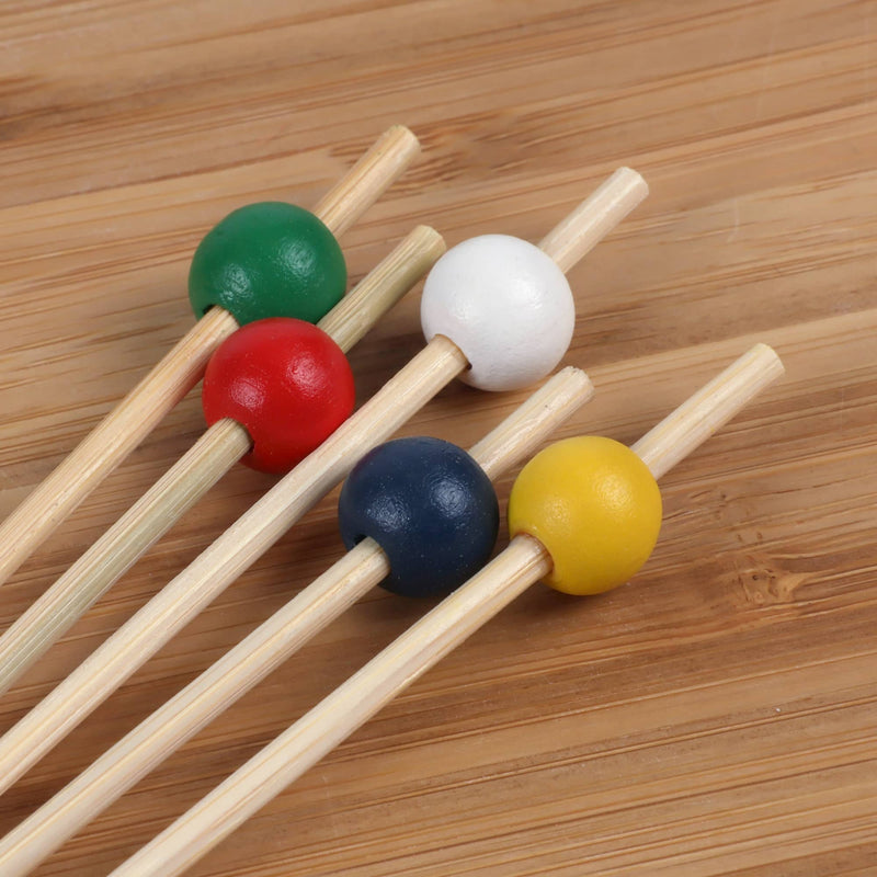 bamboo ball picks colors assorted toppers stick skewer food appetizer drink cocktail