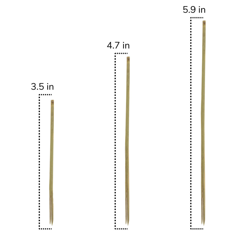 bamboo double prong skewer pick sizes lengths