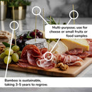 bamboo double prong skewer pick features sustainable multipurpose cheese fruit food sample
