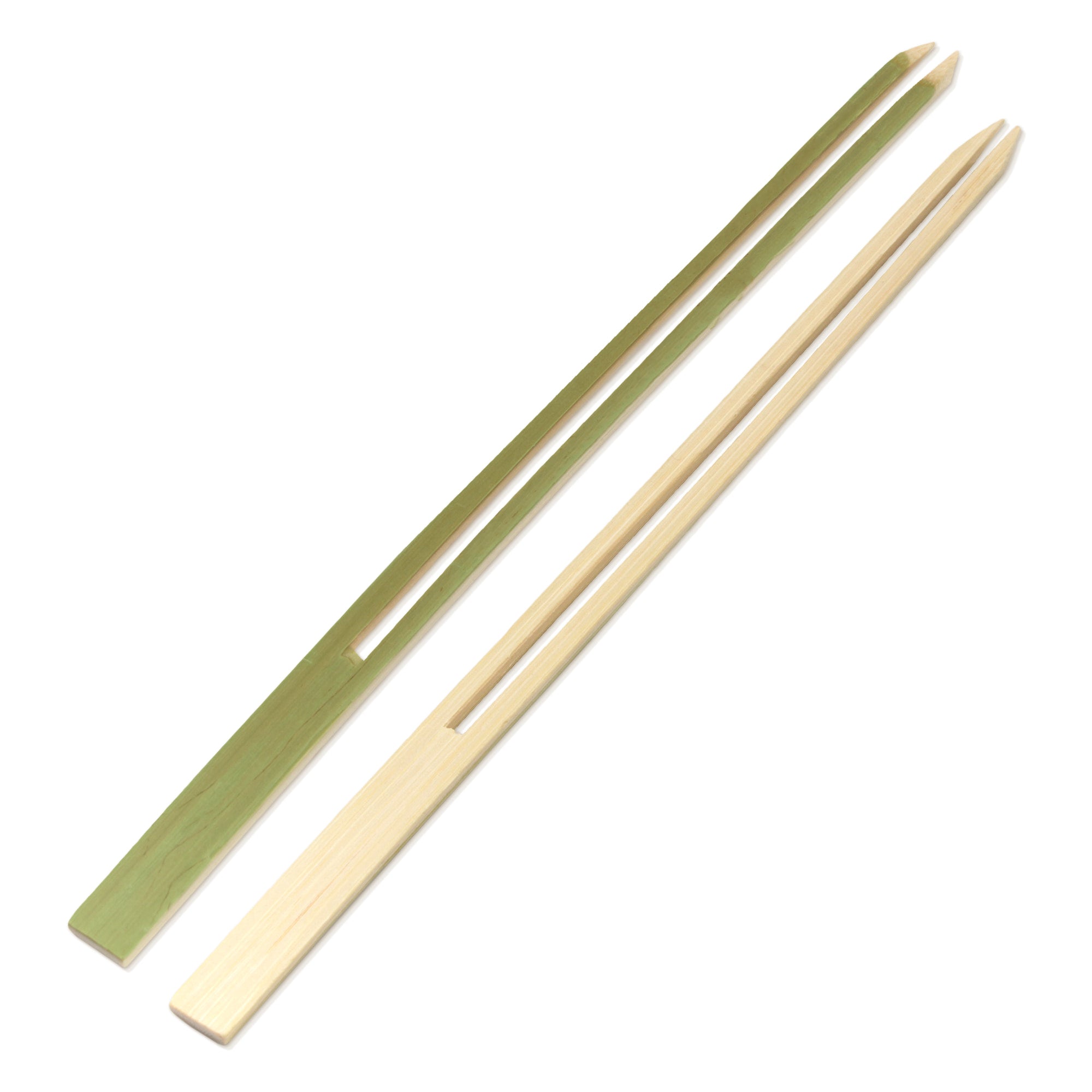bamboo double prong fondue bbq food appetizer skewers 9mm 7.1"