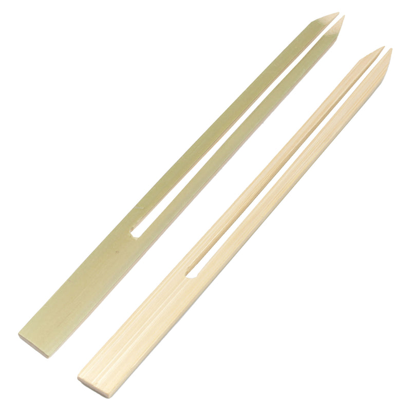 bamboo double prong fondue bbq food appetizer skewers 13mm 7.1"