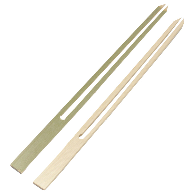 bamboo double prong fondue bbq food appetizer skewers 13mm 9.8"