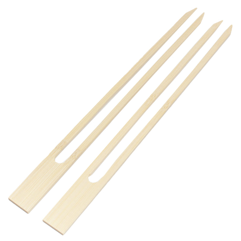 bamboo double prong fondue bbq food appetizer skewers 18mm 9.5"