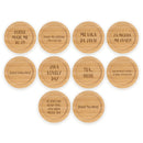Coffee and Tea Phrases Engraved Bamboo Coaster Sets