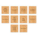 Coffee and Tea Phrases Engraved Bamboo Coaster Sets