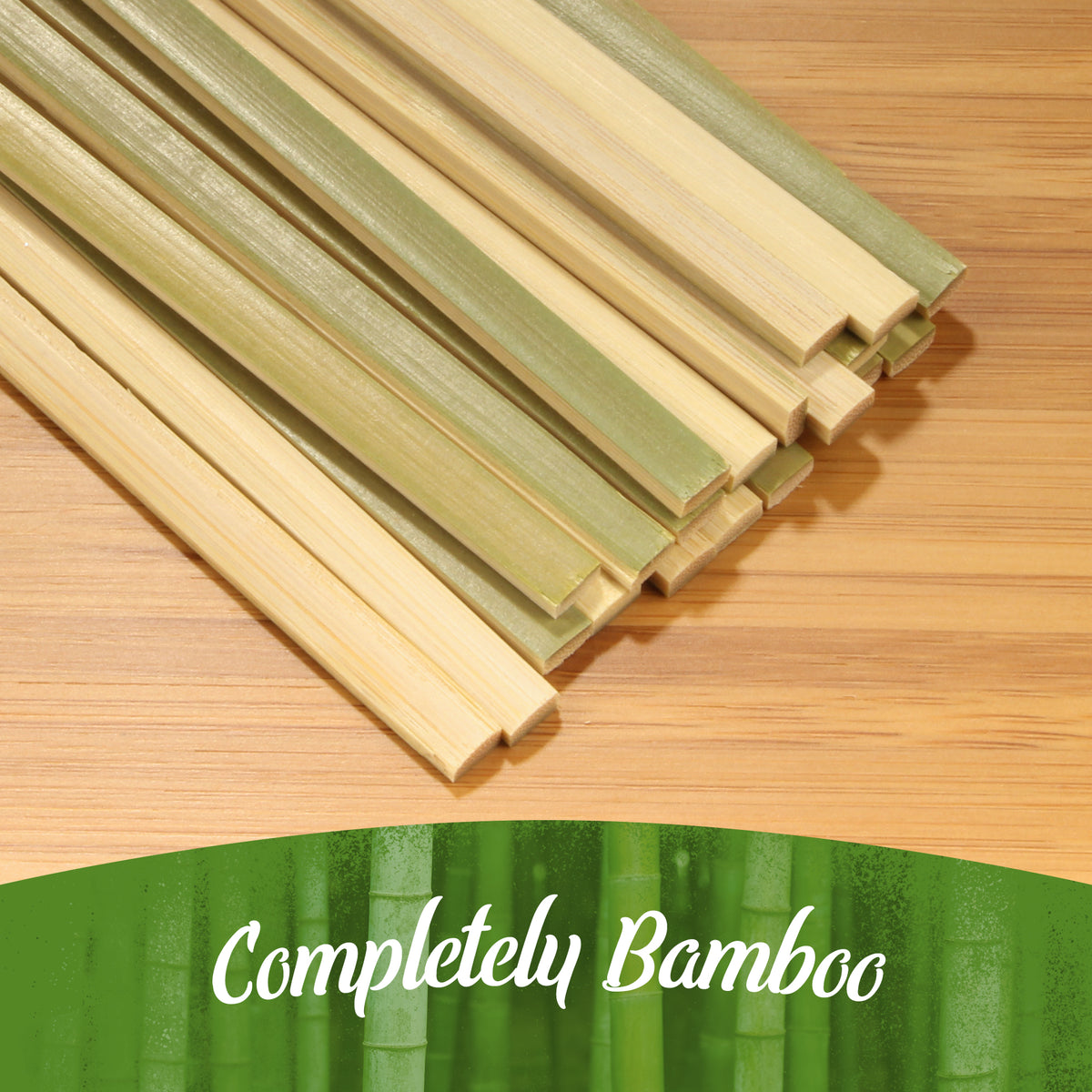 Flat Sticks Natural Green Bamboo Skewers