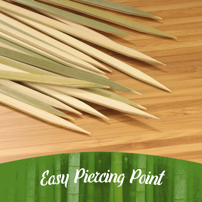 natural bamboo flat sticks picks skewers pack easy piercing sharp point