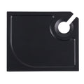 black appetizer food tray with white top view