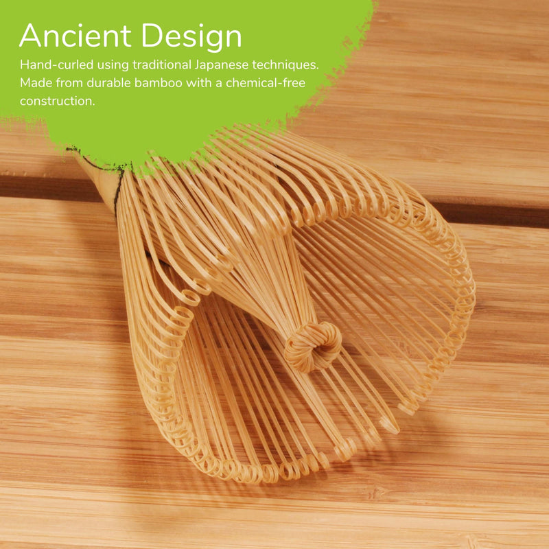 naturally made bamboo matcha utensils ancient design hand-curled using traditional Japanese techniques