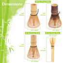 matcha chasen whisk dimensions sizes lengths widths diameters long short black and natural colors