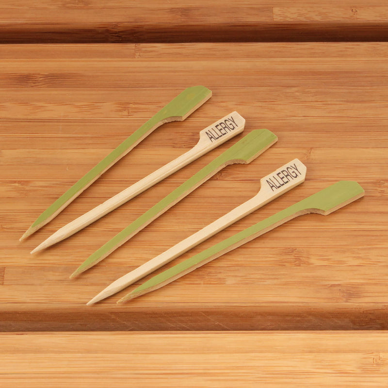 Food Allergy Bamboo Paddle Food Picks