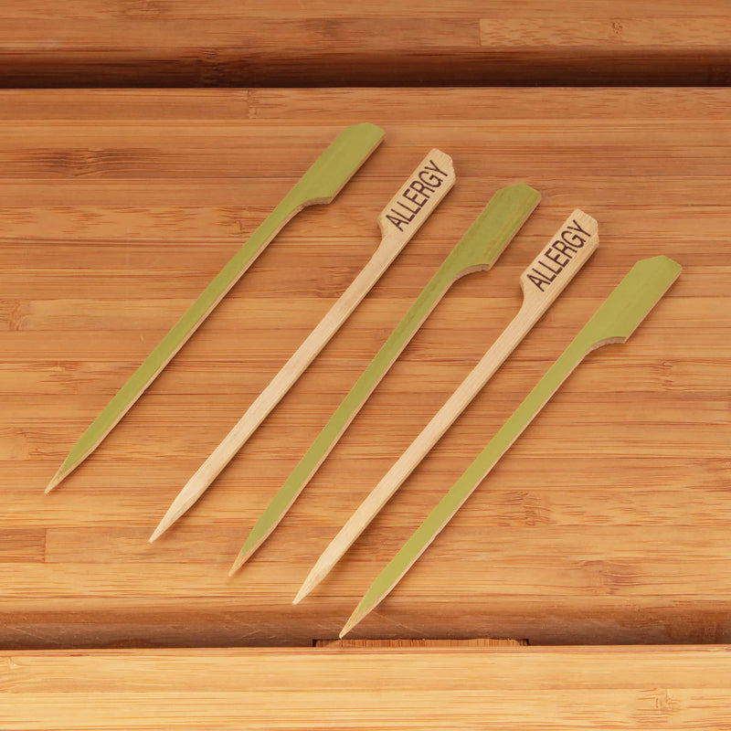Food Allergy Bamboo Paddle Food Picks