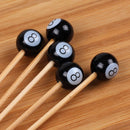bamboo plastic cocktail martini garnish billiard pool skewer pick 8-ball eight ball cutting board