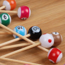Billiard Pool Ball Bamboo Food Picks