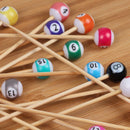 Billiard Pool Ball Bamboo Food Picks