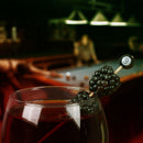 bamboo plastic glass drink cocktail garnish blackberry billiard pool skewer pick 8-ball eight ball topper