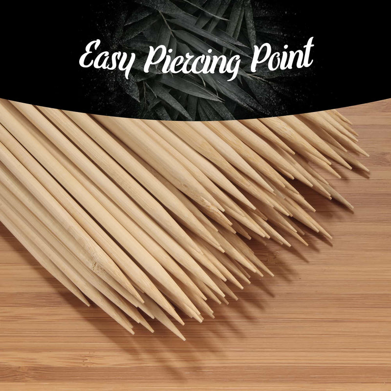 Bamboo Short Sharp Point Round Skewers tips easy piercing