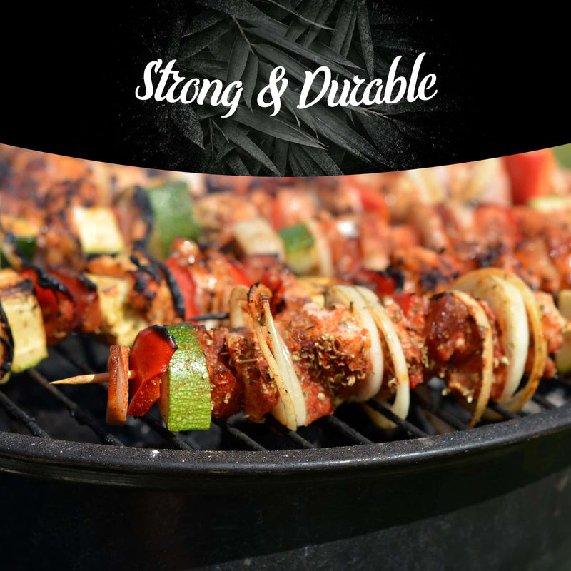 Bamboo Short Sharp Point Round Skewers on grill food strong durable vegetables meat spice