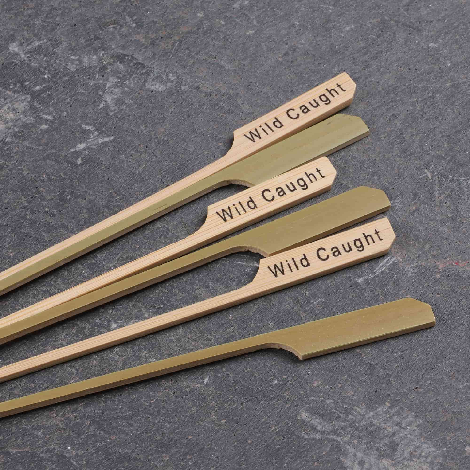 bamboo wild caught paddle pick skewers renewable food safe sturdy fish 8.3"