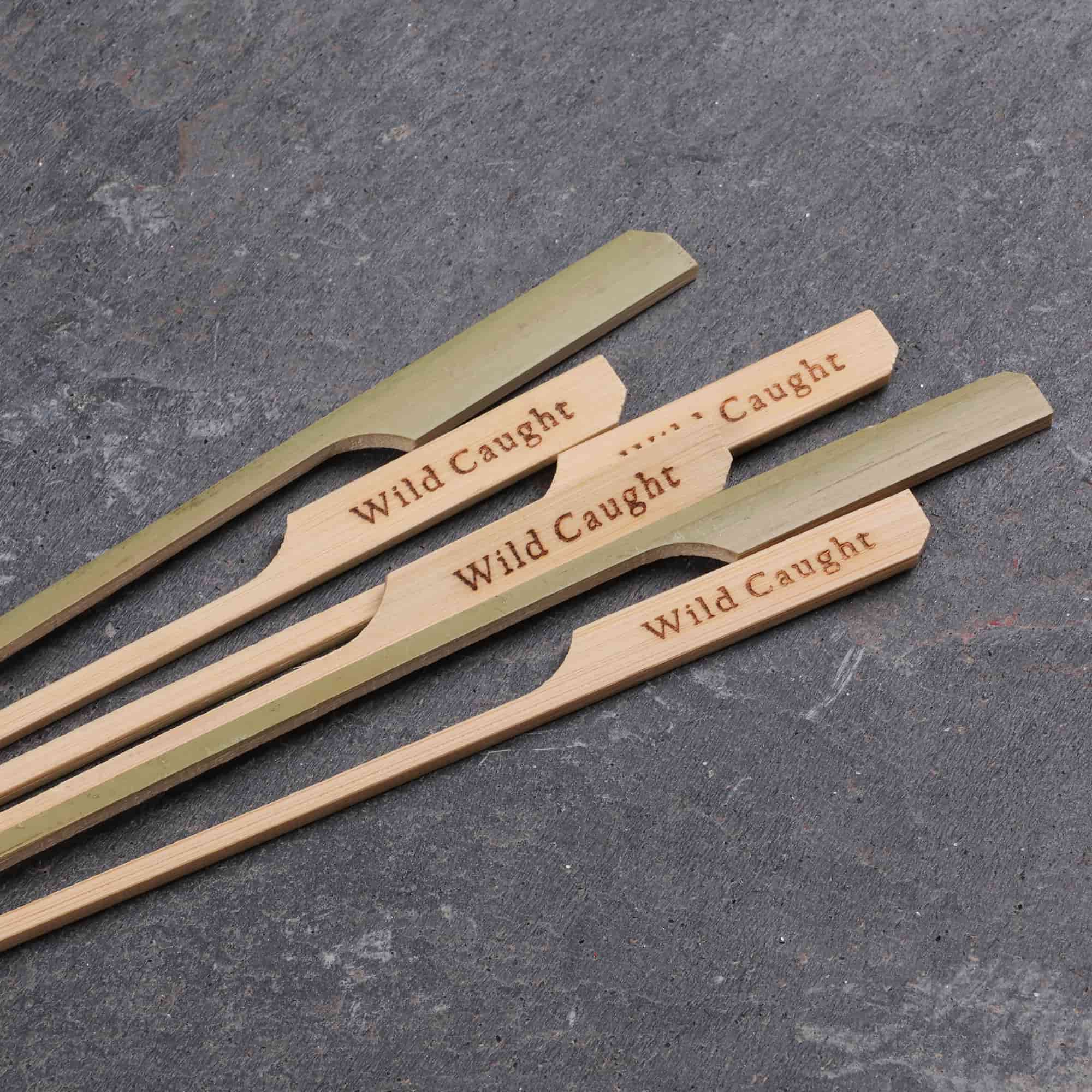bamboo wild caught paddle pick skewers renewable food safe sturdy fish 8.3"