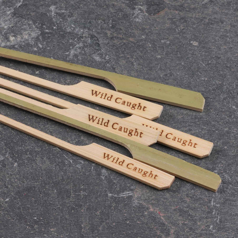 bamboo wild caught paddle pick skewers renewable food safe sturdy fish 9.4"