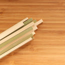 natural bamboo square skewers bottoms closeup