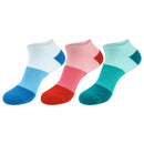 bamboo tri-color ankle socks in blue red green