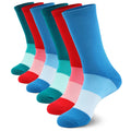 Unisex Bamboo Rayon Tri-Color Crew Socks