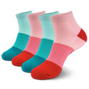 Unisex Bamboo Rayon Tri-Color Quarter Socks