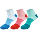 bamboo tri-color quarter socks in blue red green