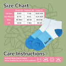 bamboo quarter sock size chart and composition
